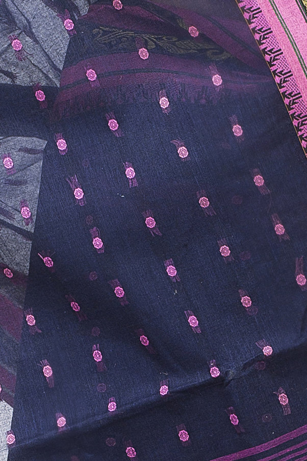 Beige Pure Cotton Alpona Tant Saree (191)